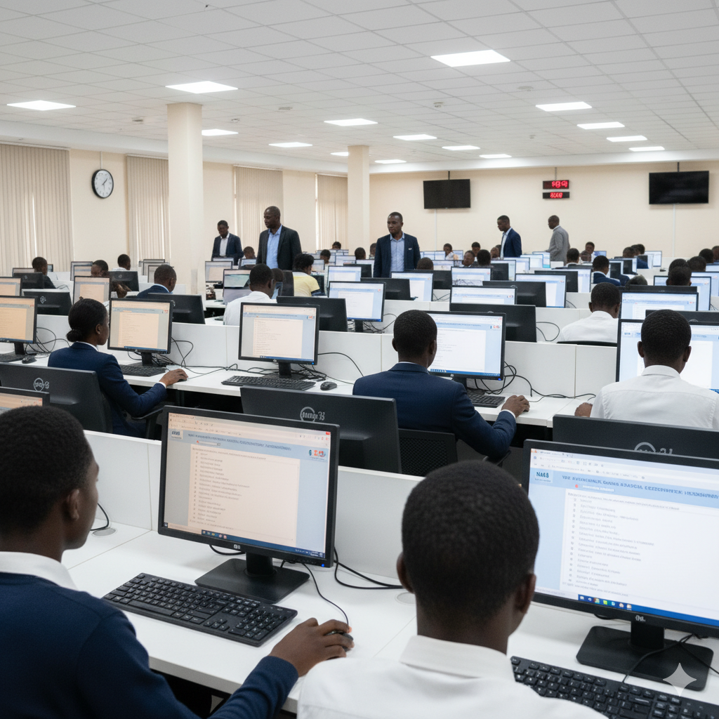 Students learning on laptops - CBT lessons